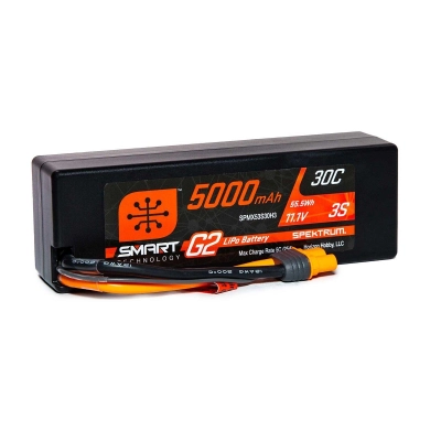 Batería 11.1V 5000mAh 3S 30C Smart G2 Hardcase LiPo Battery IC3 Spektrum - Axial de 280
